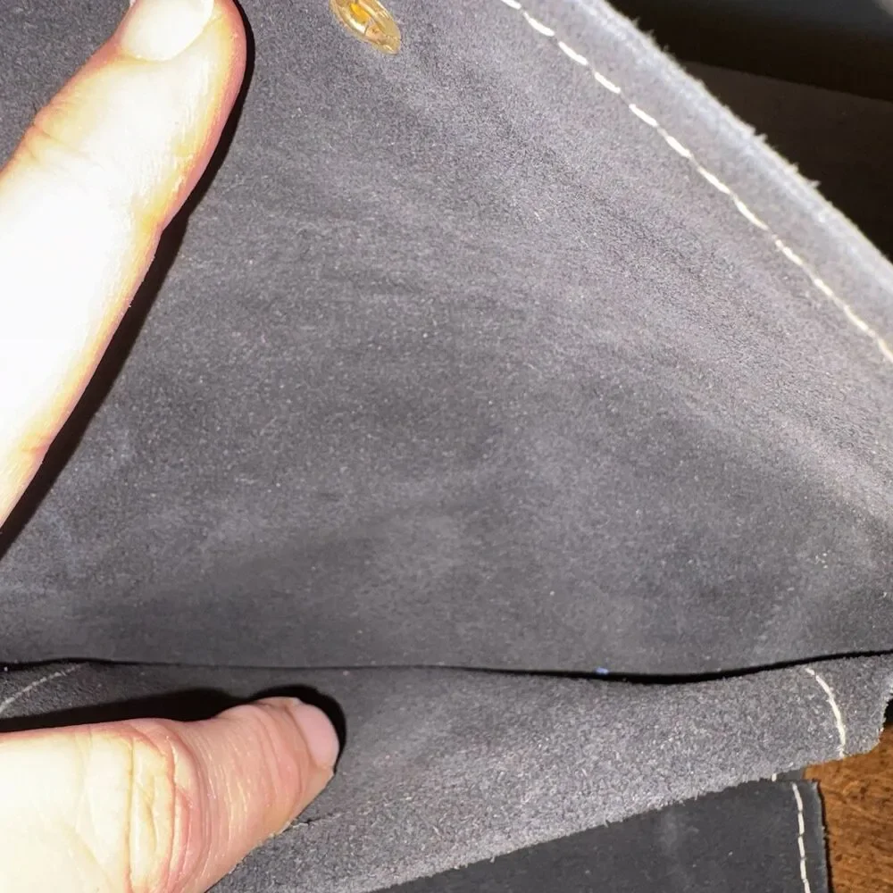 Vintage Suede Leather Womens Wallet Black Checkbook Holder Coin Pocket 6.5x 4.5